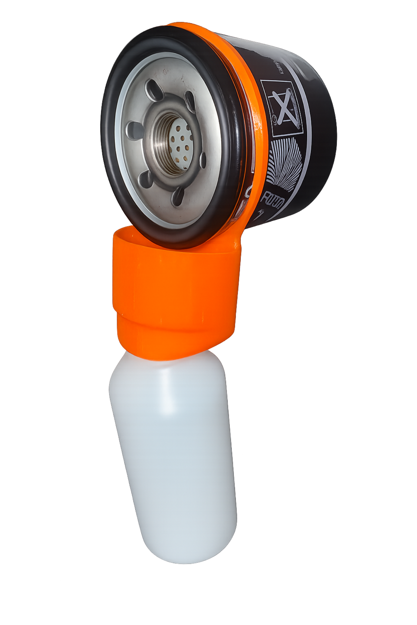 OilBib draining into bottle